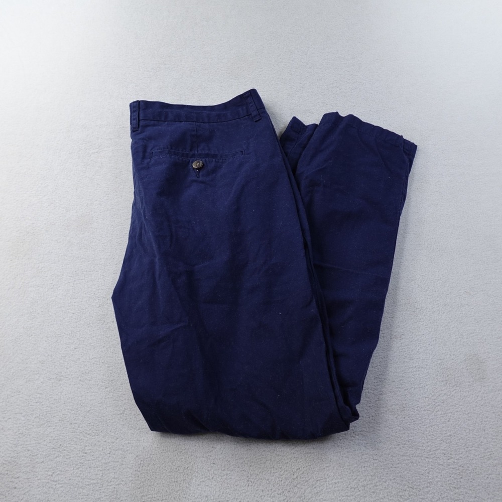 Peter Manning Lightweight Stretch Chino Pants Mens 35 Blue Straight Leg Office